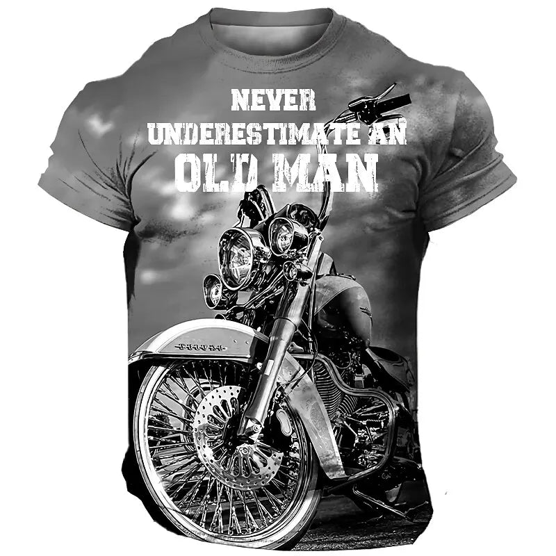 The Rock Men Style T-shirts Motorcyle Graphic Short Sleeve Big Size S-4XL Men T shirt Vintage Fashion High Quailty Casual Wear