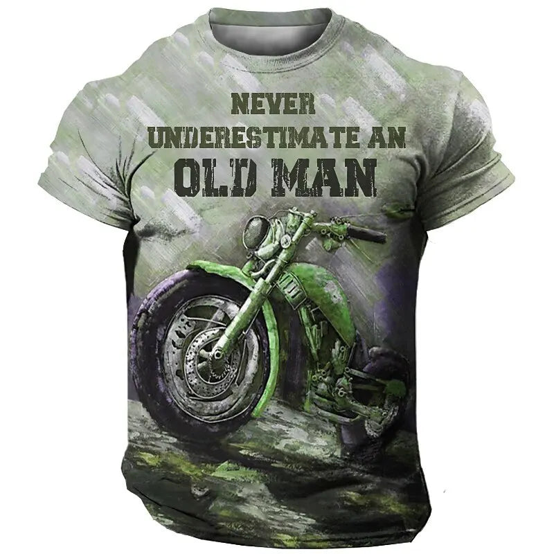 The Rock Men Style T-shirts Motorcyle Graphic Short Sleeve Big Size S-4XL Men T shirt Vintage Fashion High Quailty Casual Wear
