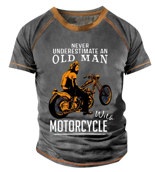 The Rock Men Style T-shirts Motorcyle Graphic Short Sleeve Big Size S-4XL Men T shirt Vintage Fashion High Quailty Casual Wear