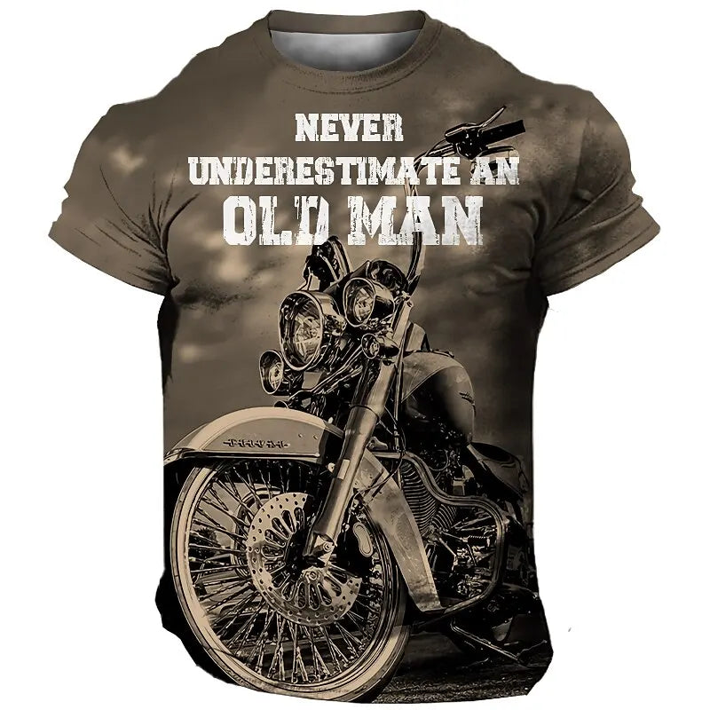 The Rock Men Style T-shirts Motorcyle Graphic Short Sleeve Big Size S-4XL Men T shirt Vintage Fashion High Quailty Casual Wear