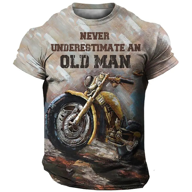 The Rock Men Style T-shirts Motorcyle Graphic Short Sleeve Big Size S-4XL Men T shirt Vintage Fashion High Quailty Casual Wear