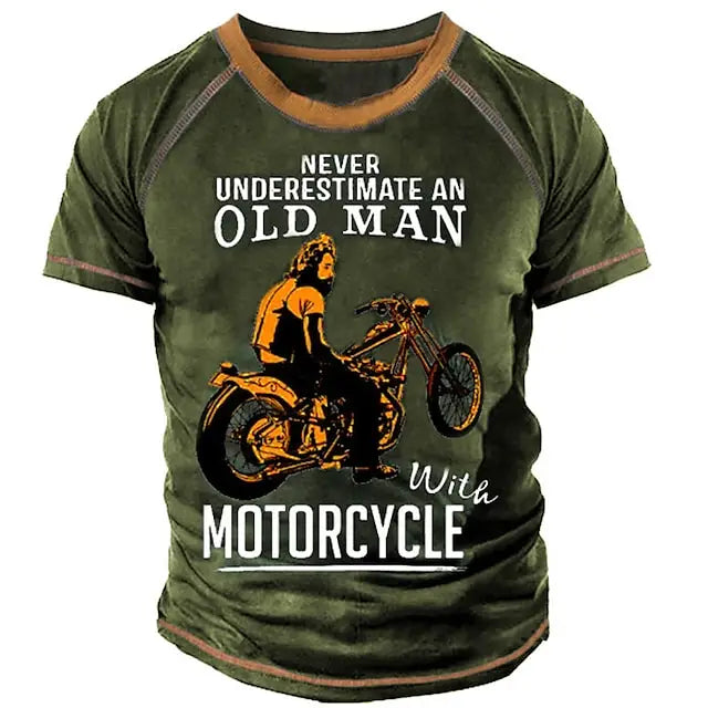 The Rock Men Style T-shirts Motorcyle Graphic Short Sleeve Big Size S-4XL Men T shirt Vintage Fashion High Quailty Casual Wear