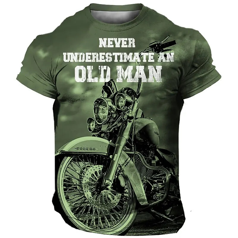 The Rock Men Style T-shirts Motorcyle Graphic Short Sleeve Big Size S-4XL Men T shirt Vintage Fashion High Quailty Casual Wear