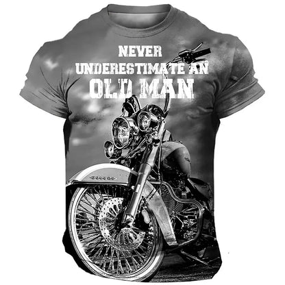 The Rock Men Style T-shirts Motorcyle Graphic Short Sleeve Big Size S-4XL Men T shirt Vintage Fashion High Quailty Casual  Wear