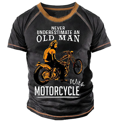 The Rock Men Style T-shirts Motorcyle Graphic Short Sleeve Big Size S-4XL Men T shirt Vintage Fashion High Quailty Casual  Wear